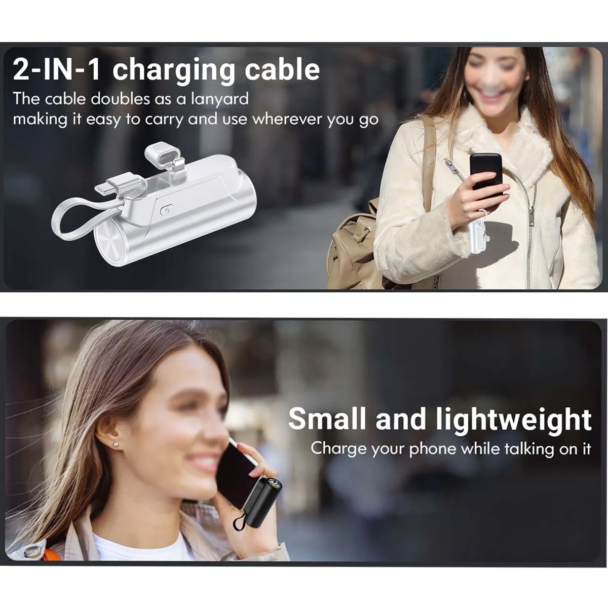 4000mAh Small Portable Fast Charger Built-in Flashlight 2