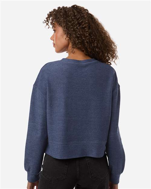 Women's Ribbed Knit Cropped Boxy Crew - BW5102 10