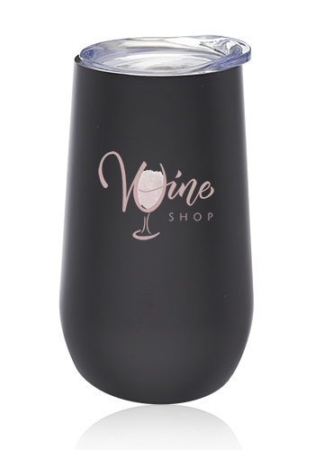 9 oz. Stemless Flute Wine Glasses with Lids 9