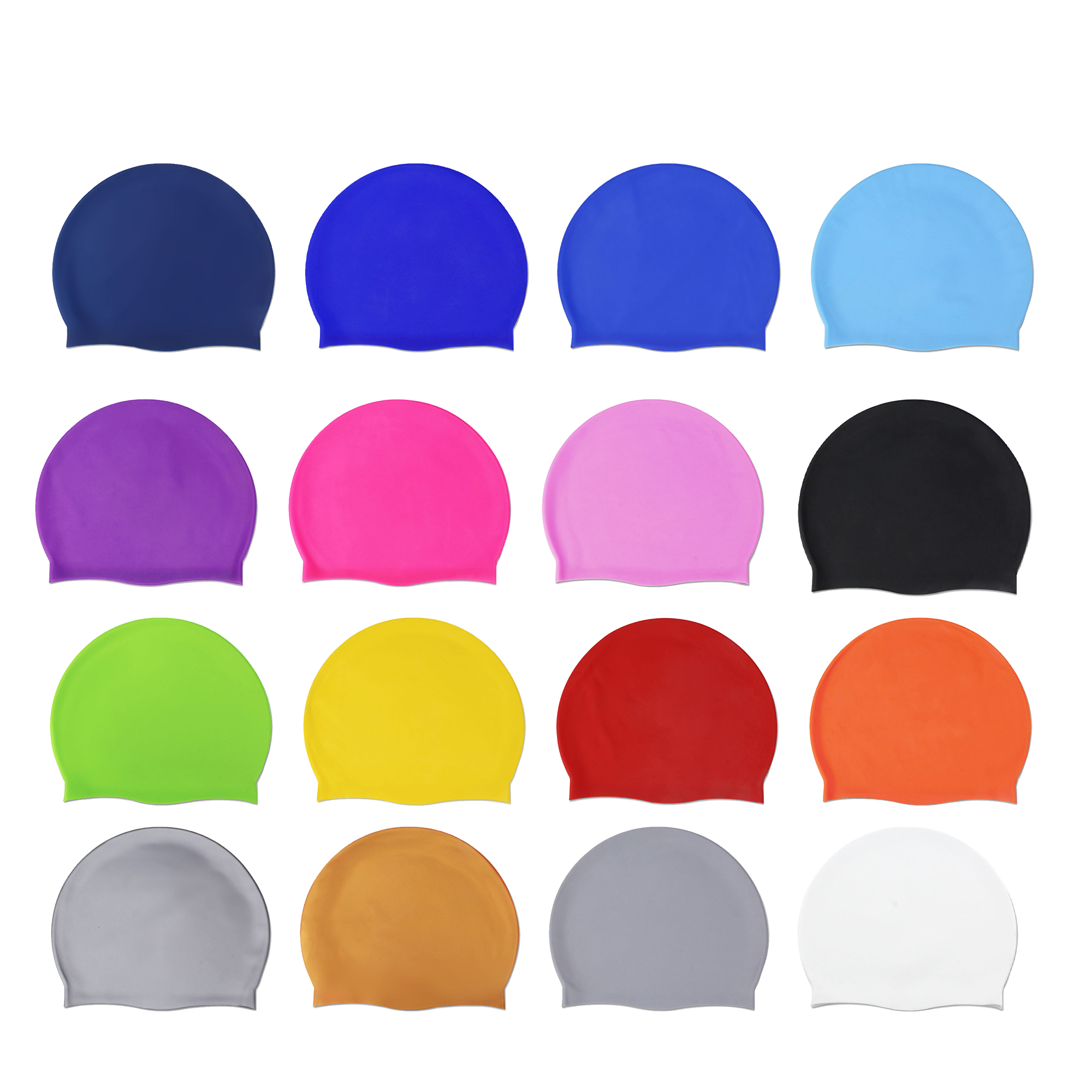 High-Elastic Waterproof Silicone Swim Cap ?C 16 Color Options 2