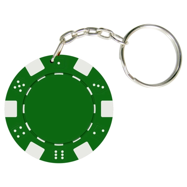 Dice Style Poker Chip Keychain 6