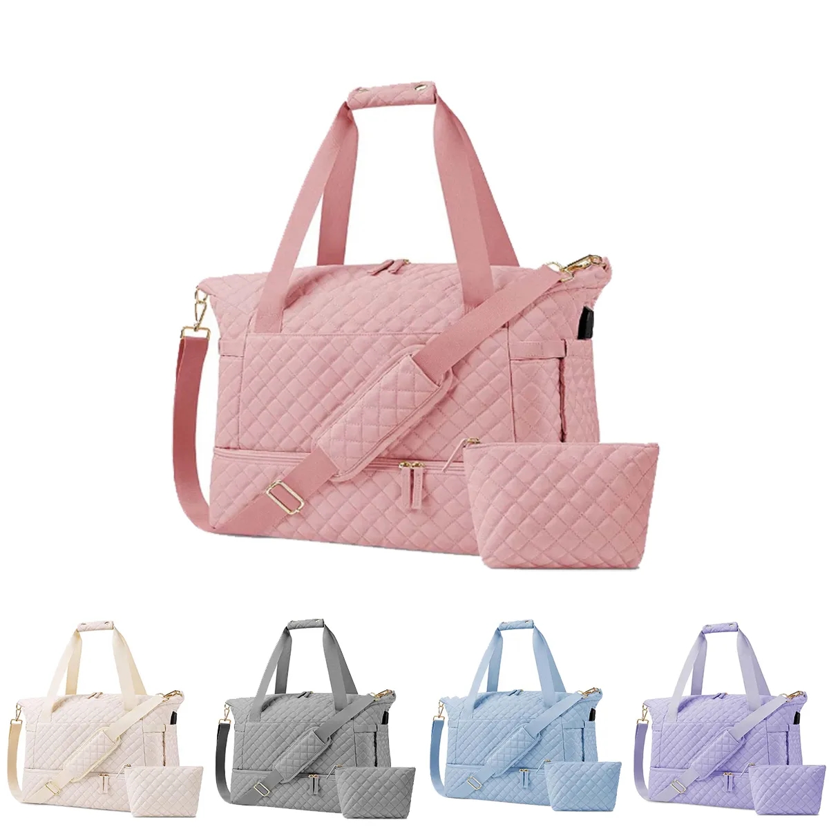 Large Duffle Gym Bag with Yoga Mat Buckle for Women 2