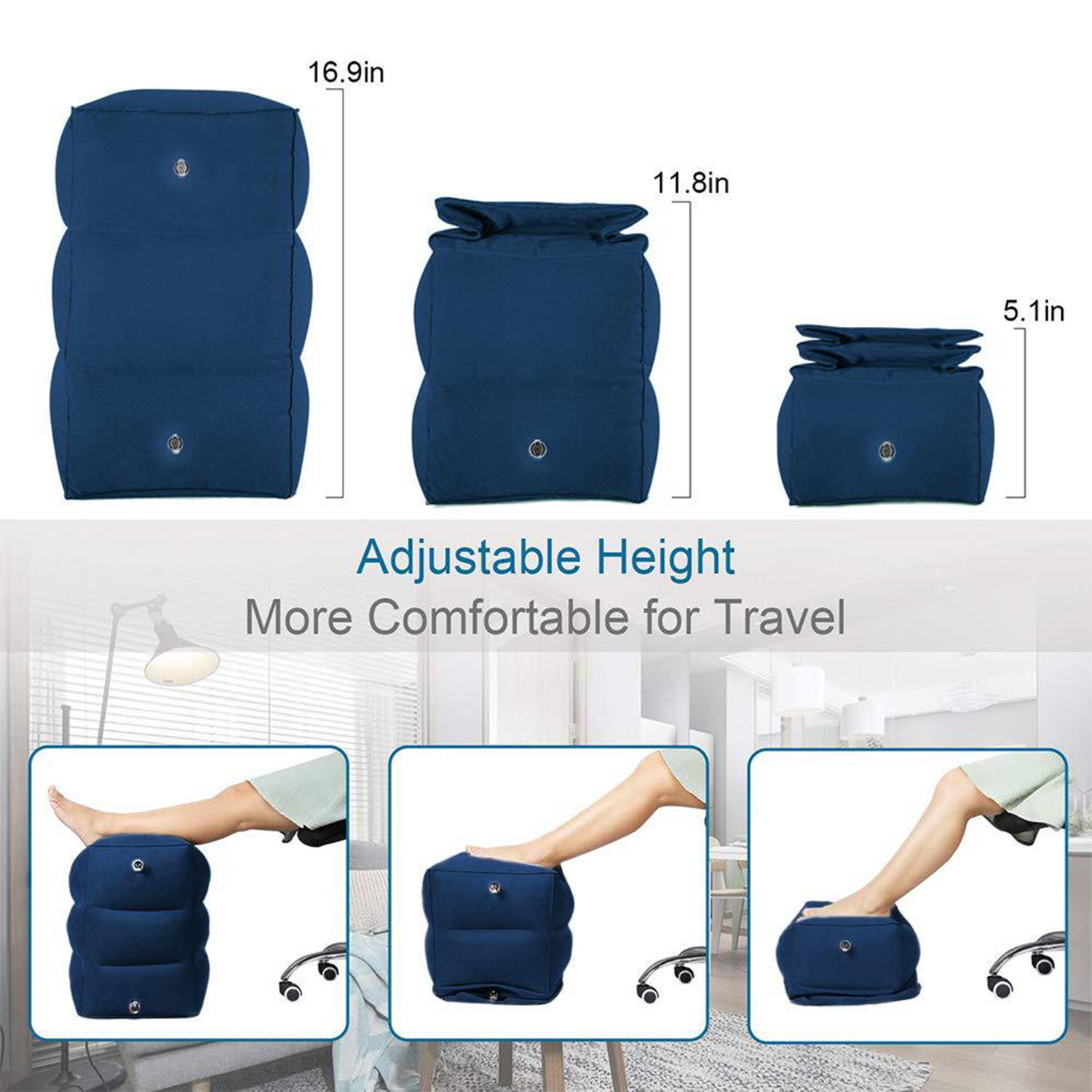 Flocked Inflatable Travel Footrest 5