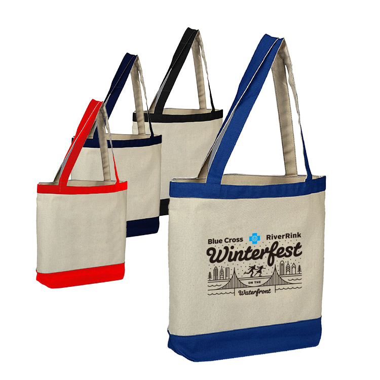12 oz. Cotton Canvas Color Accent Tote Bag 7