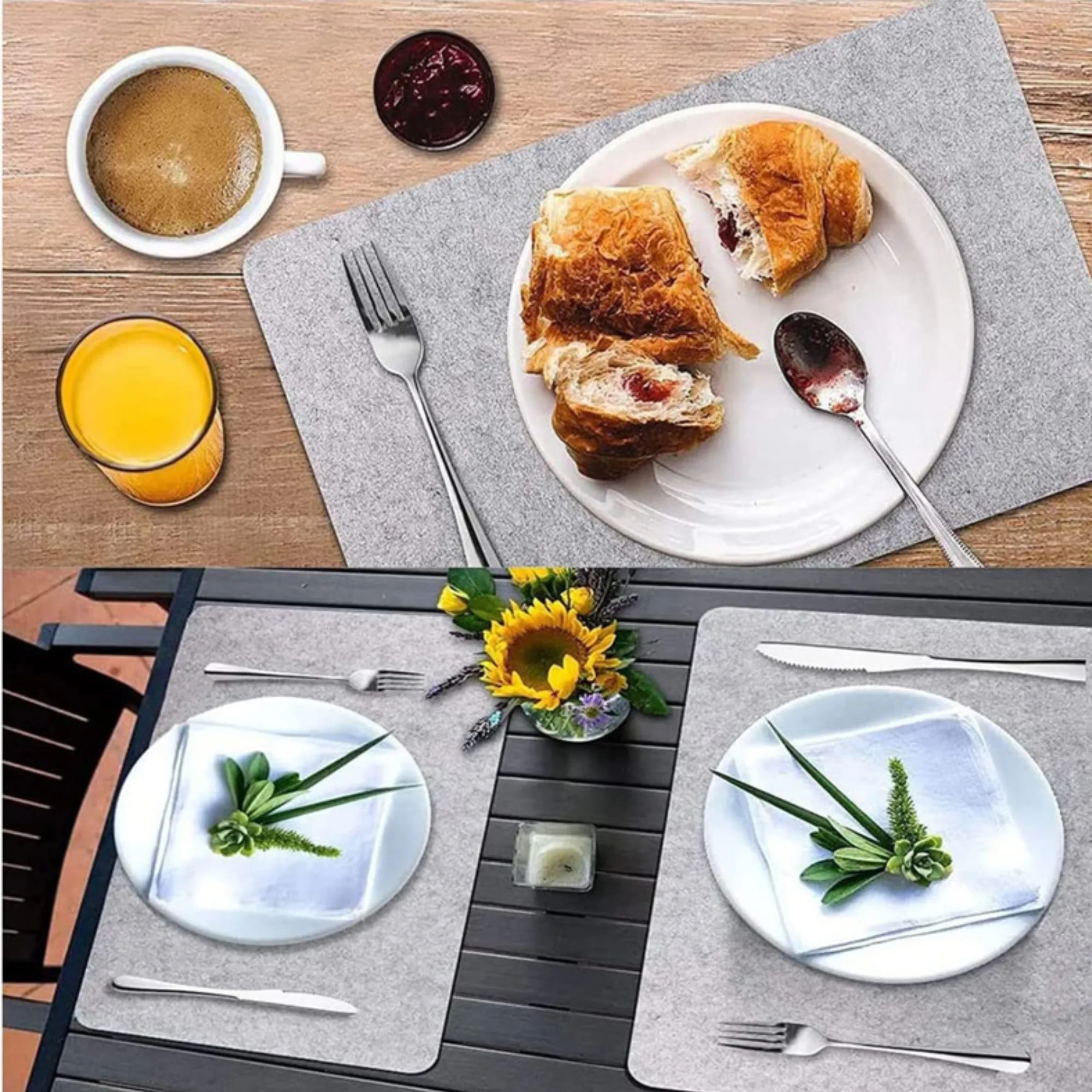 Heat Insulation Felt Pads Placemats Coasters Utensil Pockets 6