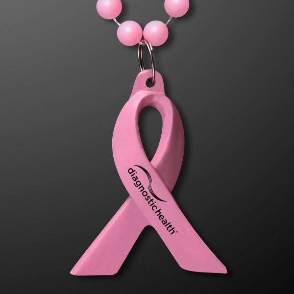 Breast Cancer Awareness Pink Ribbon Beads (No Light) 2