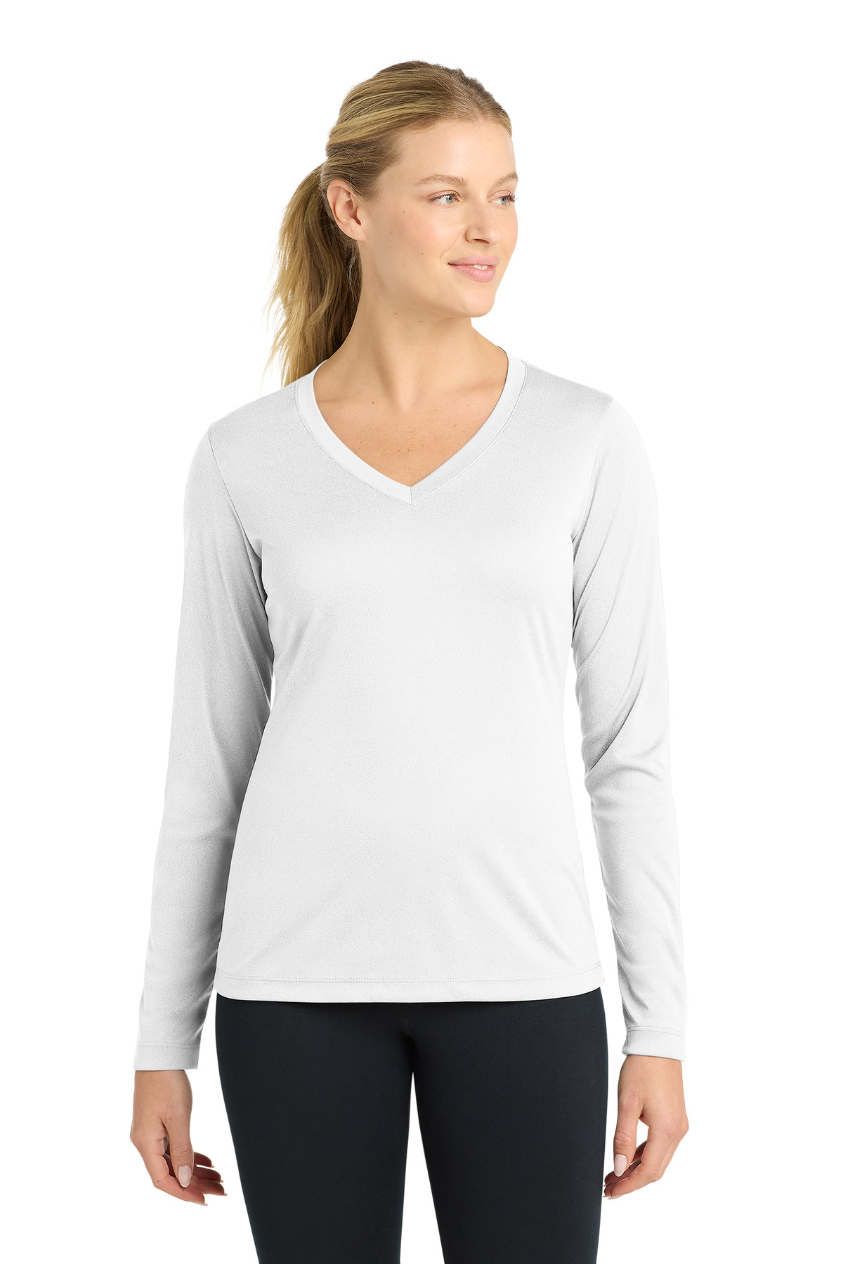 Sport-Tek Women's Long Sleeve PosiCharge Competitor V-Neck Tee. LST353LS 32