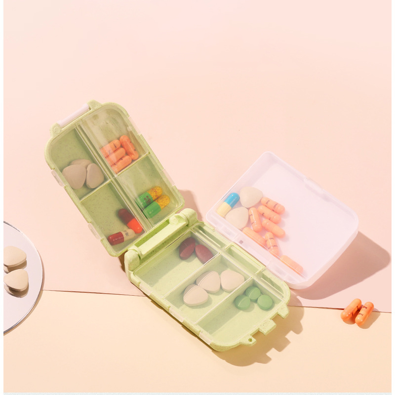 8 Compartments Pill Organizer Portable Pocket Pill Box Dispenser 19