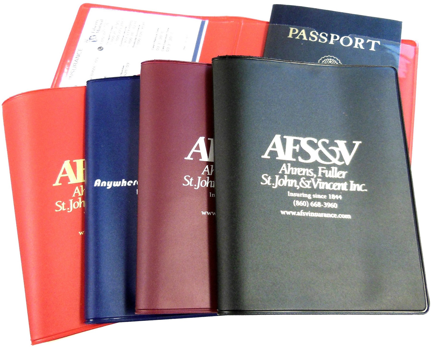 Bi-Fold Insurance/Passport Case (2 Clear Pockets Inside) 4 5/8" x 6 1/8" 2