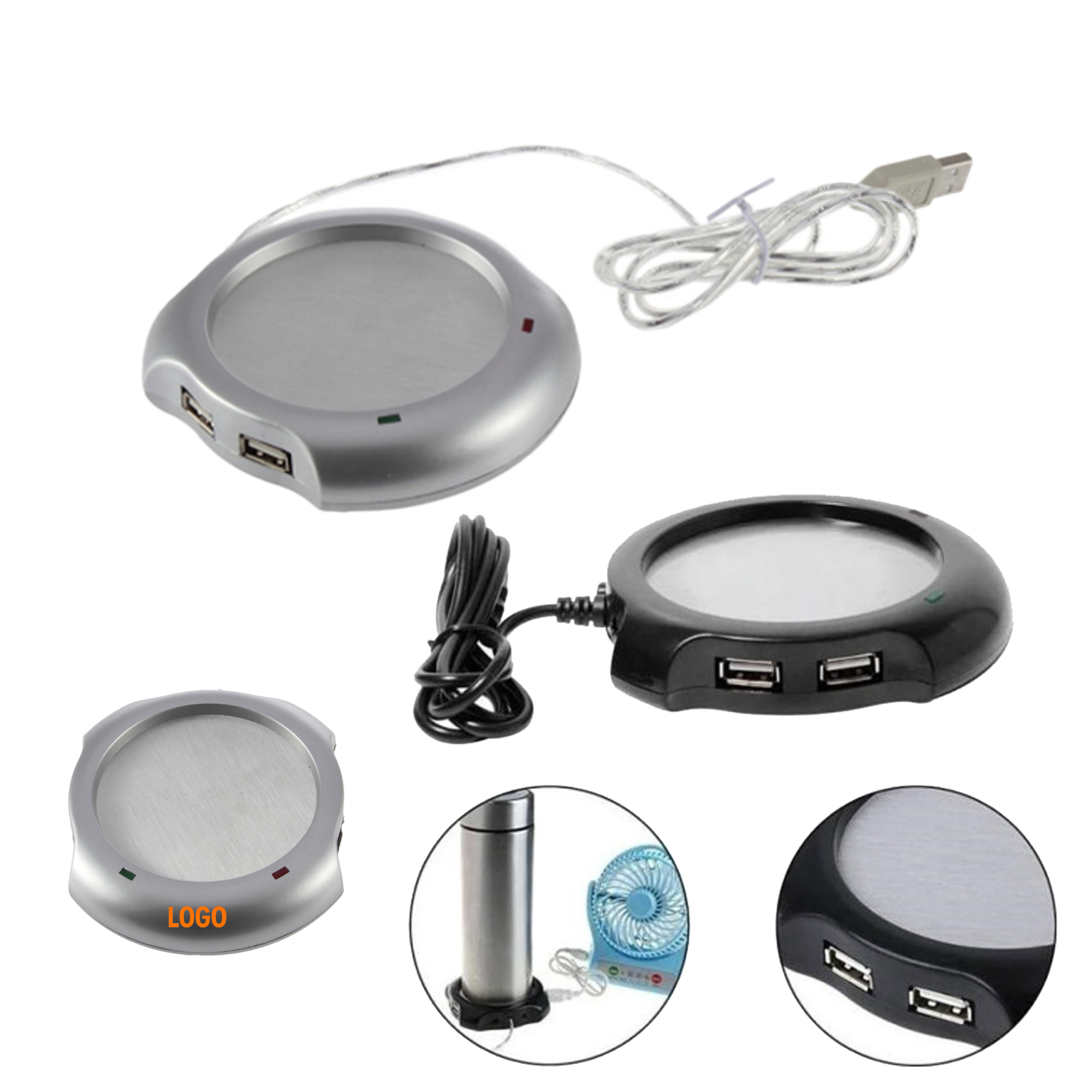 USB Mug Warmer with 4-Port Desk Hub 2
