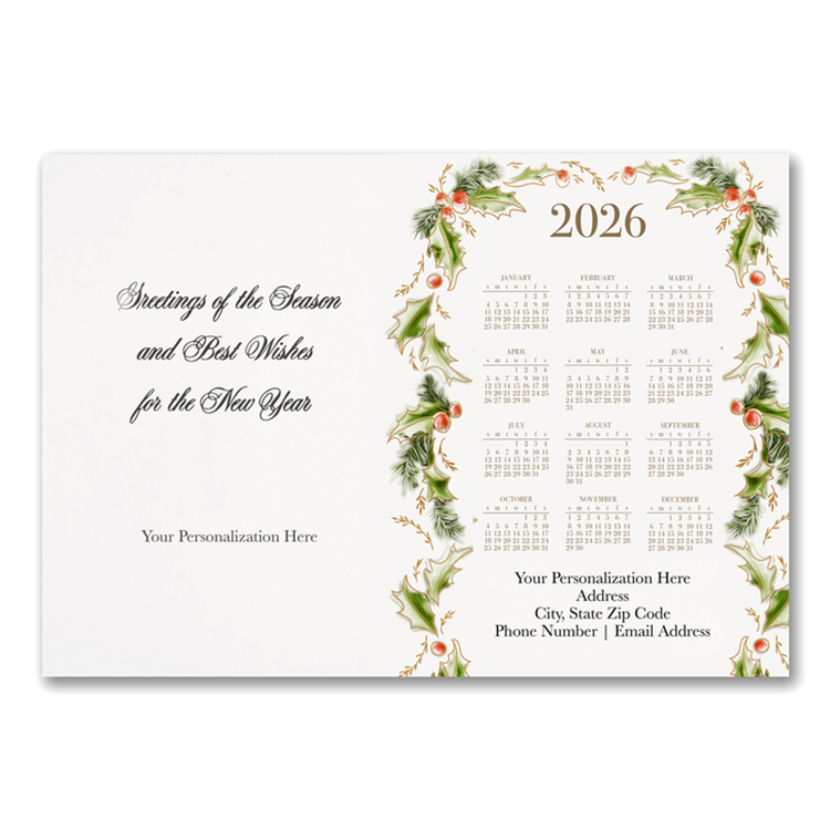 Peaceful Greetings Holiday Calendar Card 2