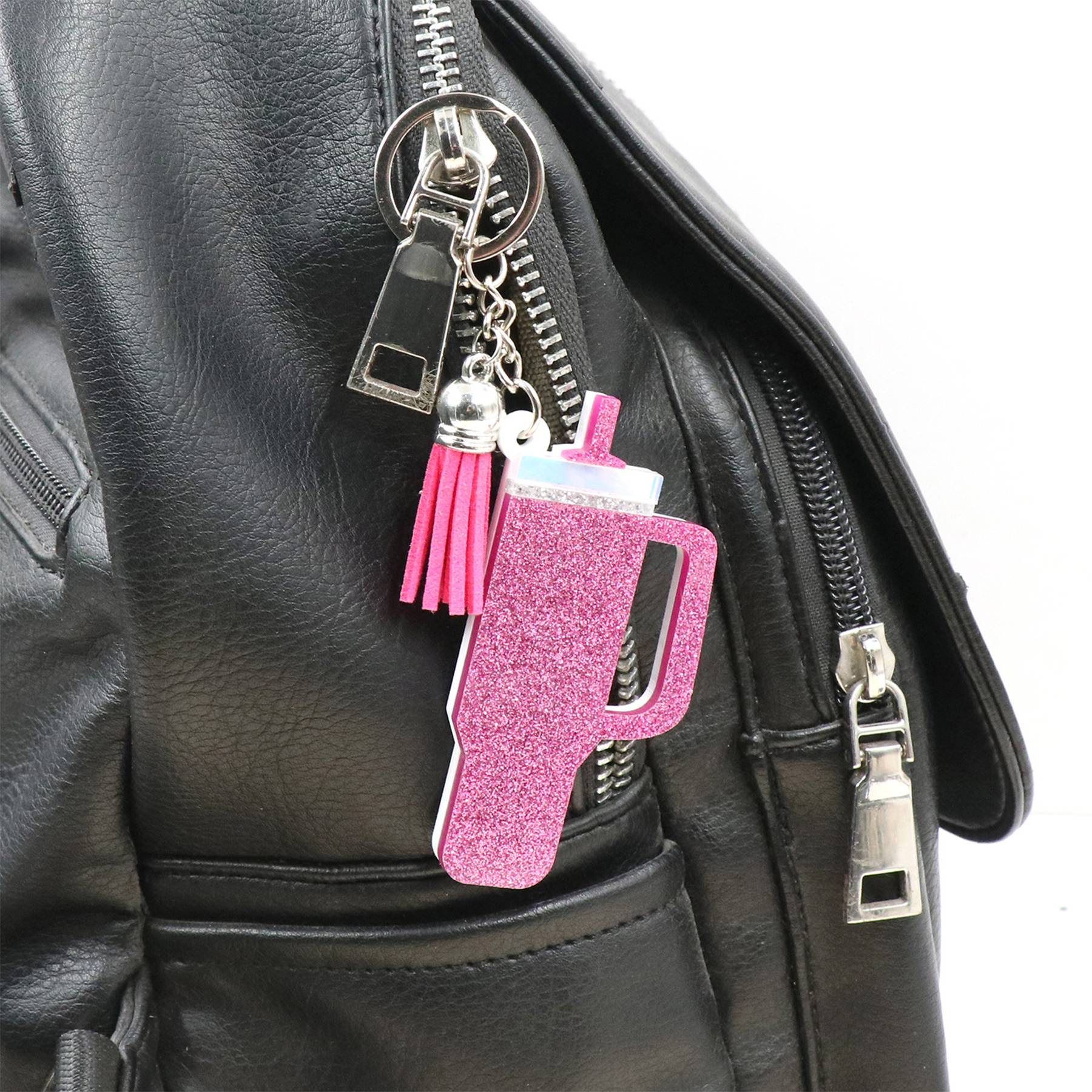 Sequin cup shaped keychain 2