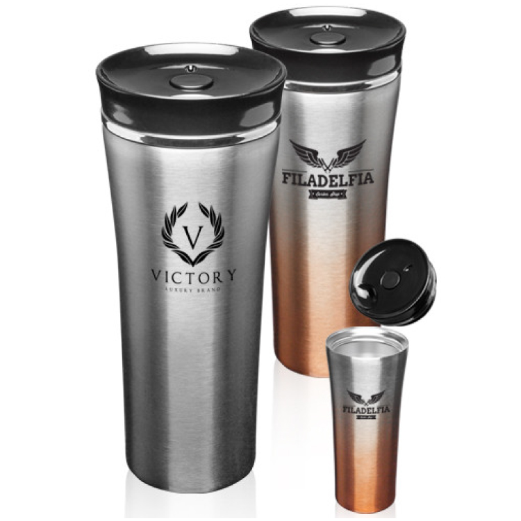 16 oz. Two Tone Stainless Steel Travel Mug - BPA Free 2