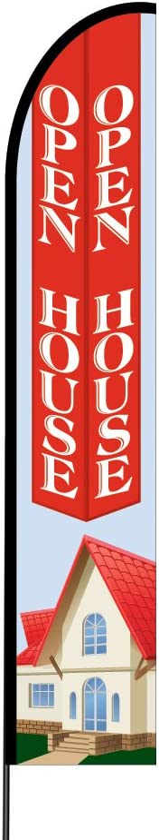 Open House Flag Kit 15' Feet Feather Flag Sign Outdoor Banner 2