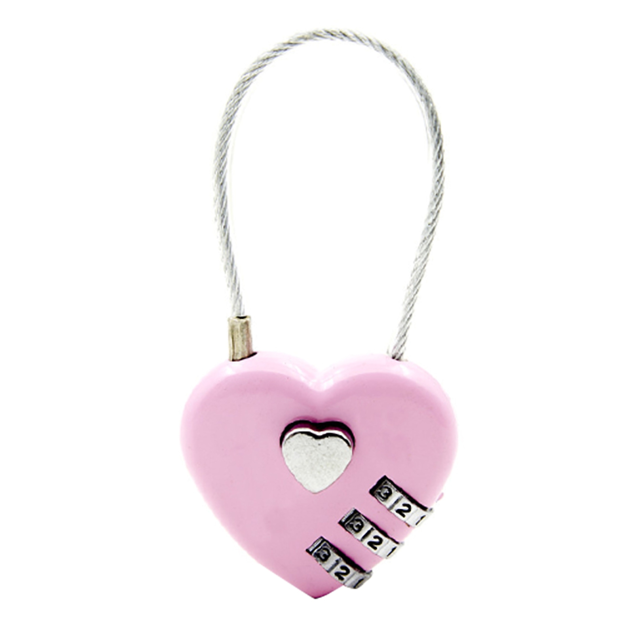 3D Heart Shaped Metal Padlock 4