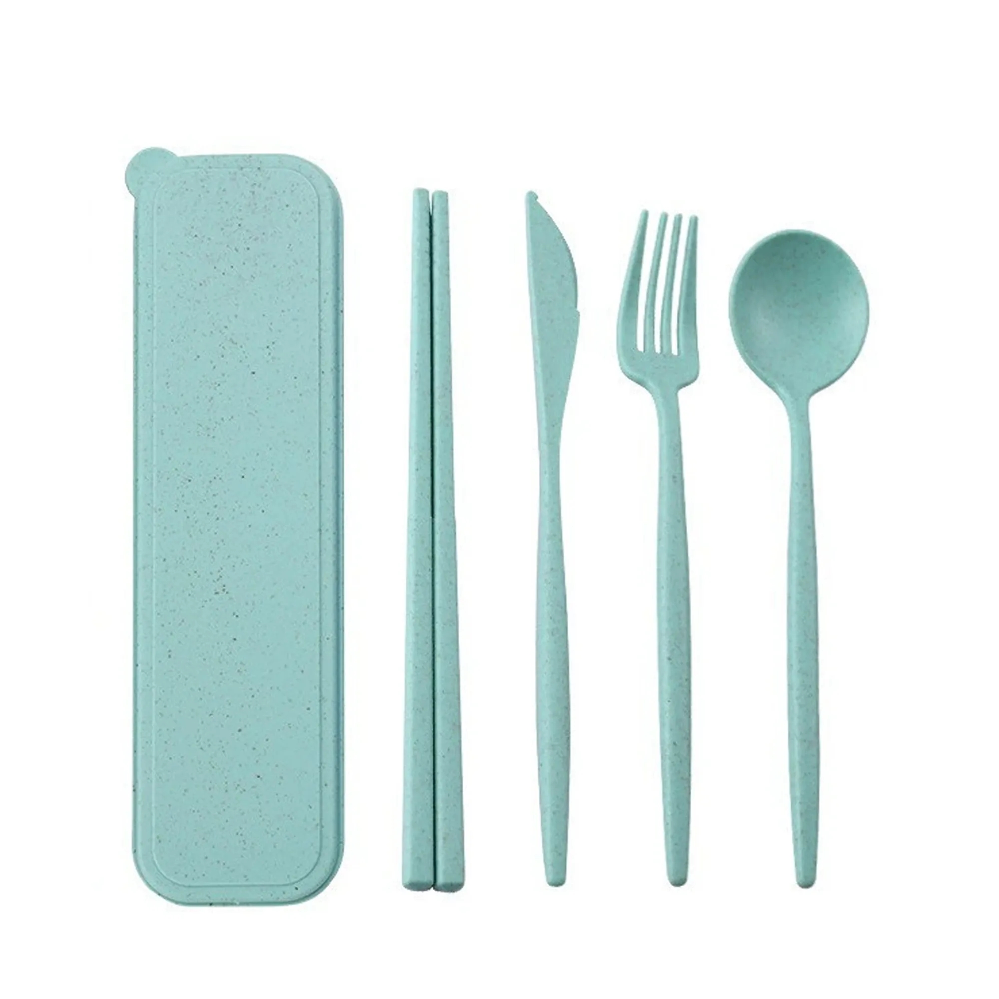 Wheat Straw Cutlery Portable Utensils Spoon Fork Knife Sets 4