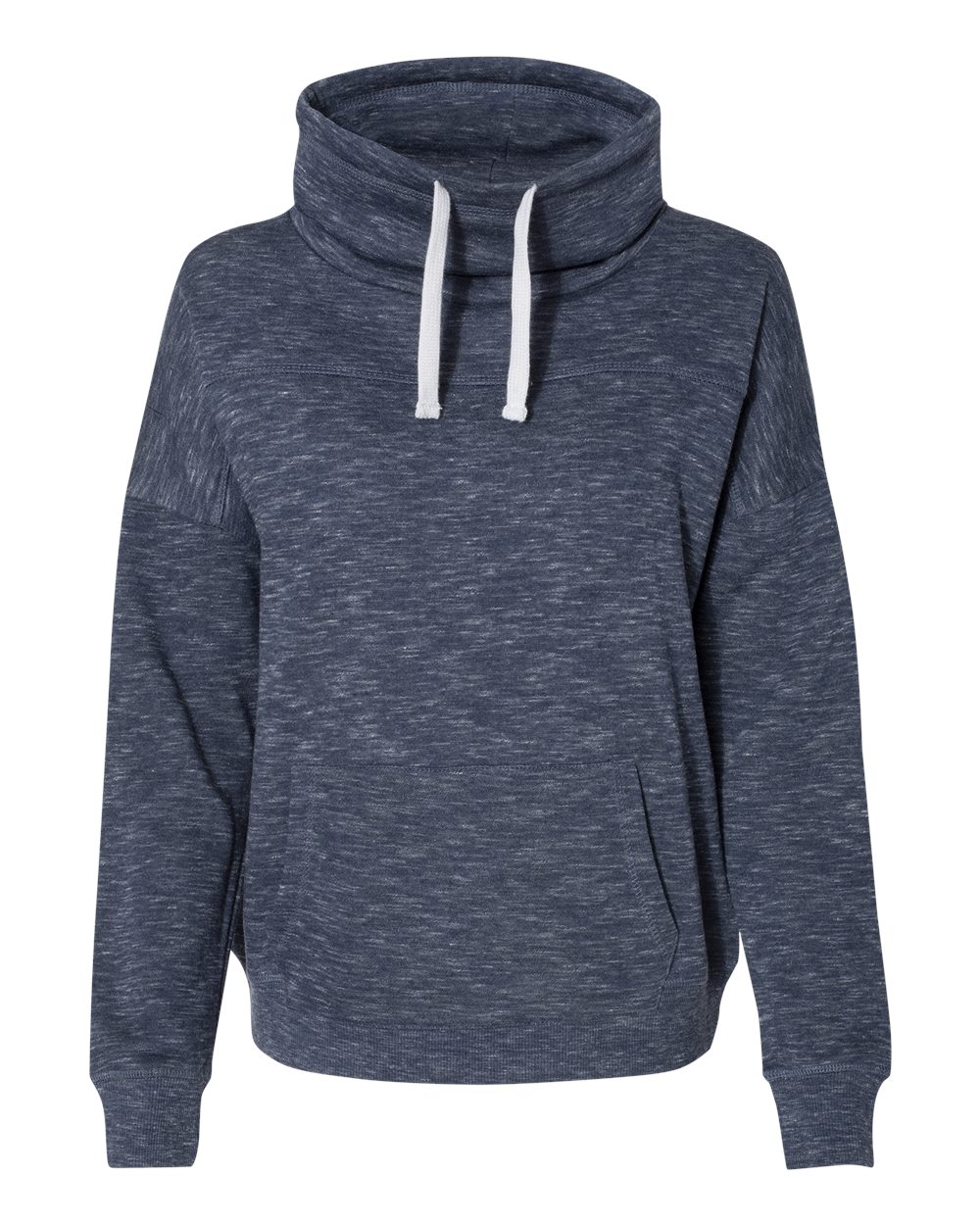 Women's Mélange Fleece Cowl Neck Sweatshirt - 8673 45