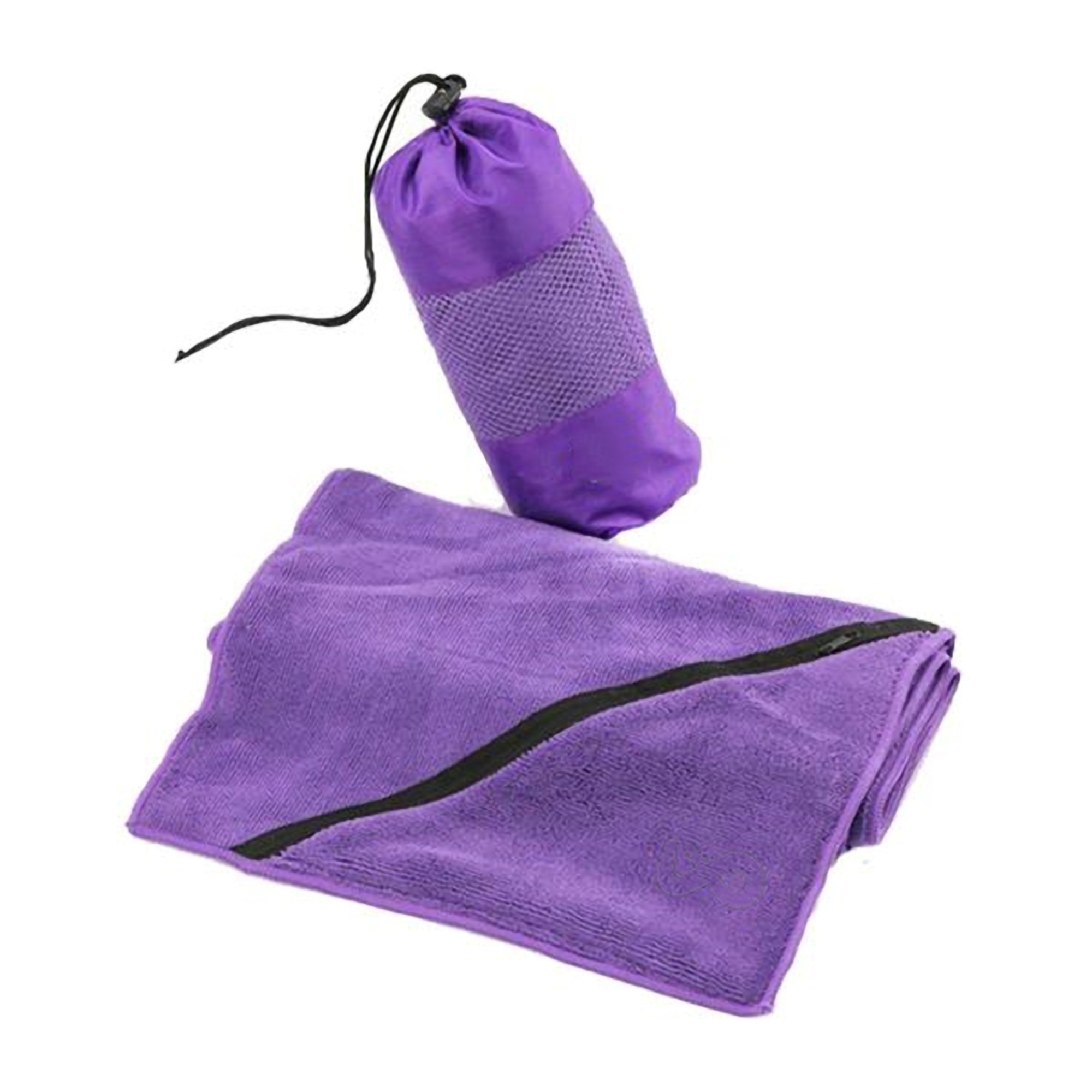 Microfiber Towel w/Zipper Pocket in Mesh Bag 5
