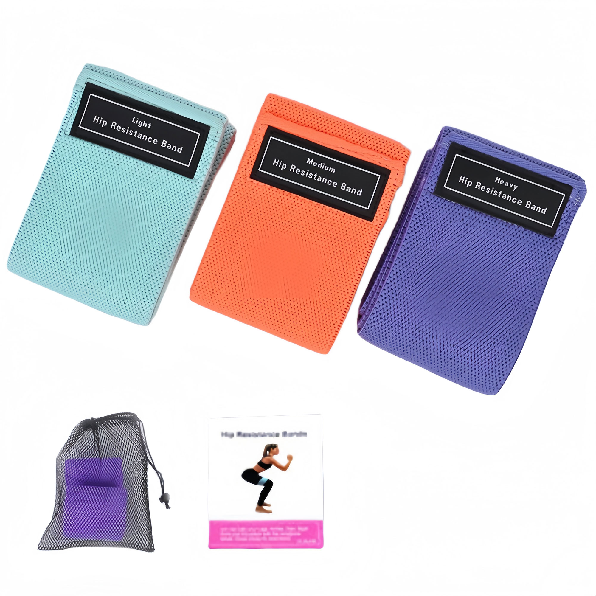 Custom Logo 3-Piece Yoga Resistance Band Set 7