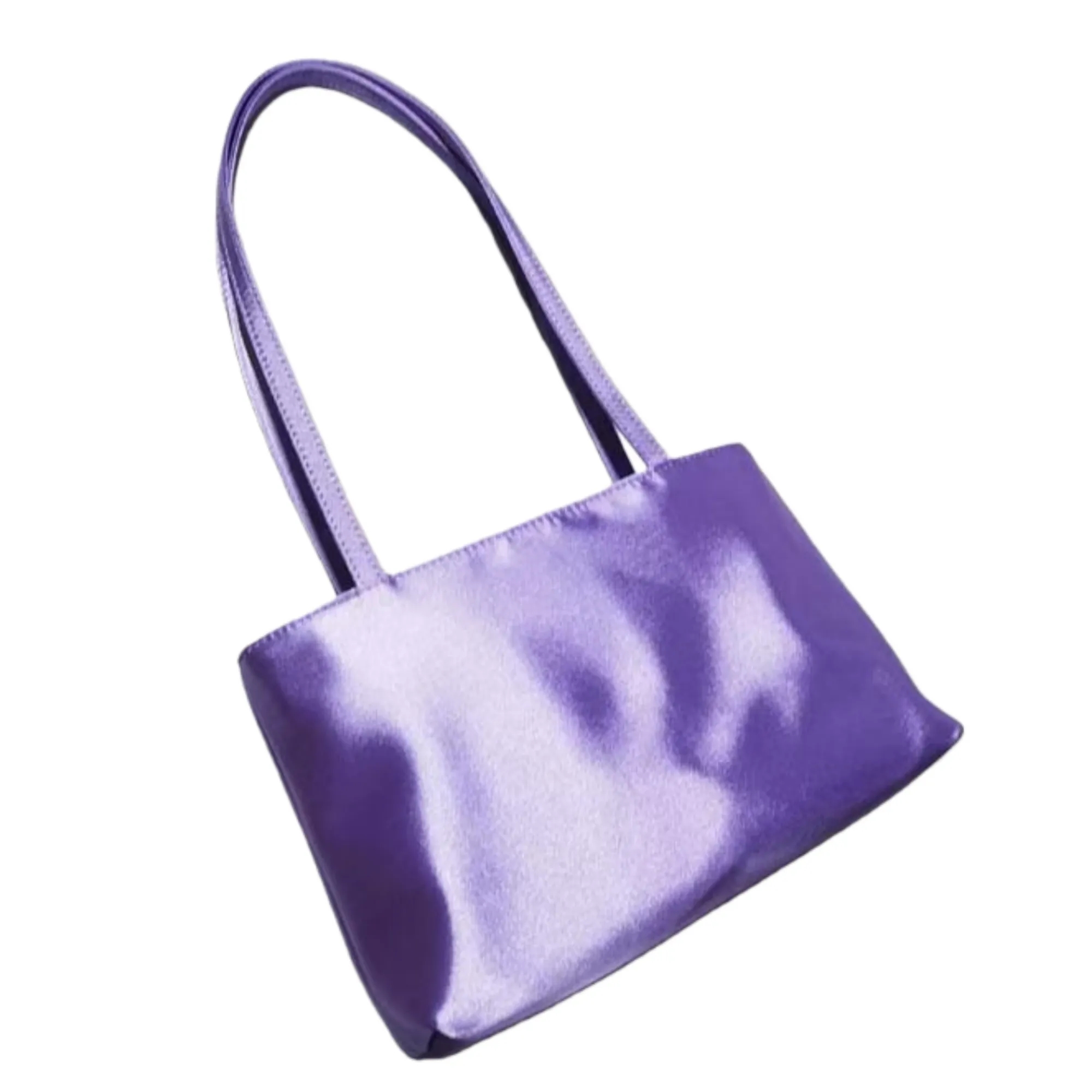 Satin Tote Small Square Underarm Shoulder Bag 4