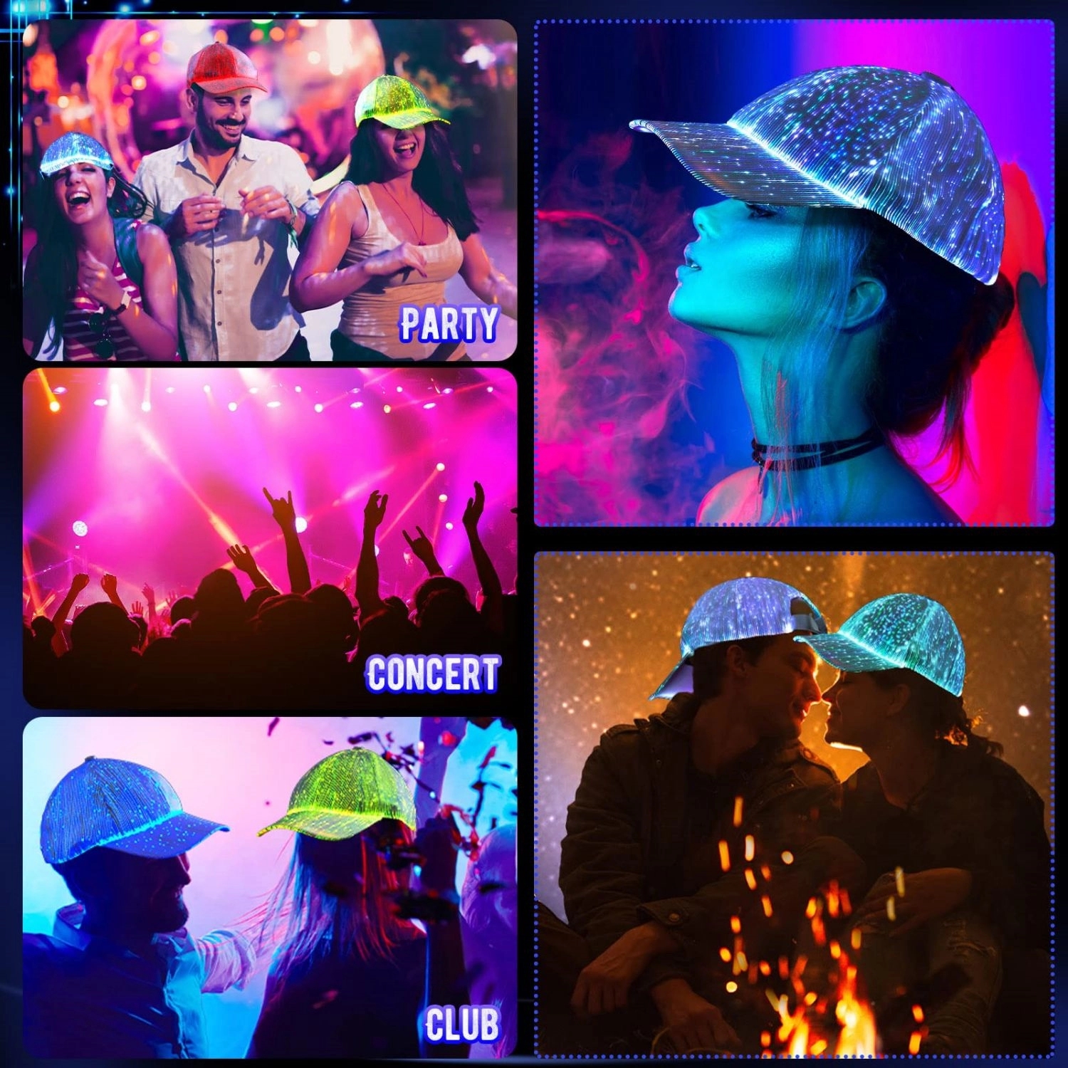 Led Hat Light Up Baseball Cap 7 Colors Luminous 6