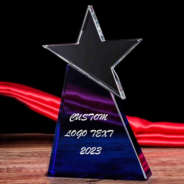 Crystal Star with Blue Base Awards 6