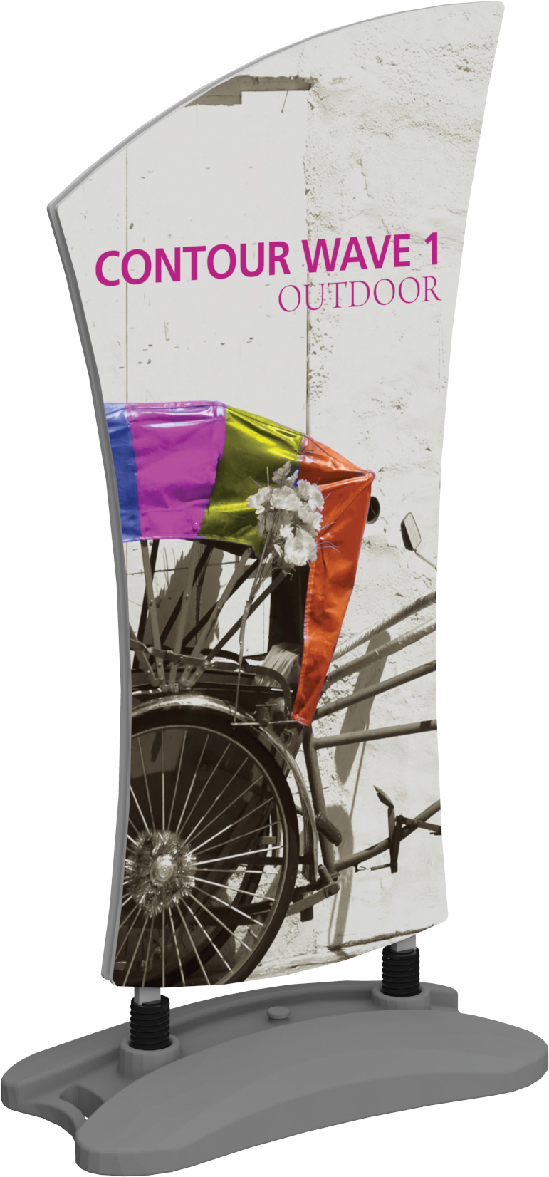 Contour Double-Sided Outdoor Sign Wave 1 w/Fillable Base