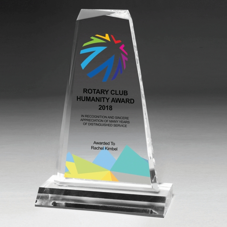Multi-Faceted Acrylic Award - 8 3/4" - Screen Print 1