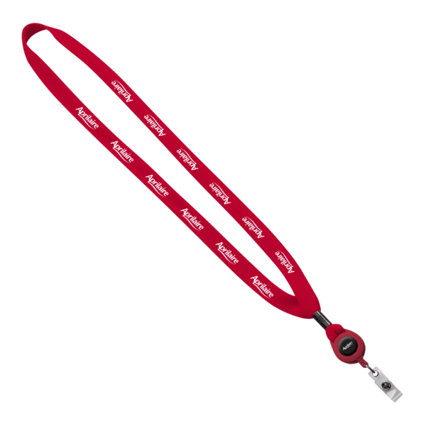 5/8" New Polyester "Shoelace" Lanyard with Retractable Badge Reel 68