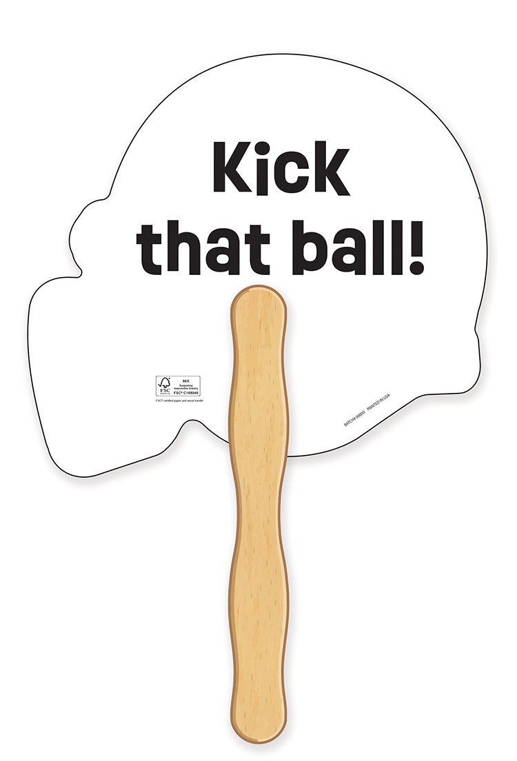 HAND FANS - Full Color, Football Helmet Shaped Hand Fan 4