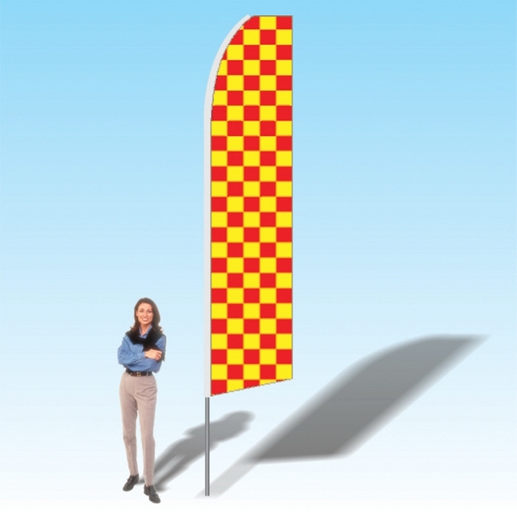 15FT Red Yellow Checkered Advertising Banner Flag 2