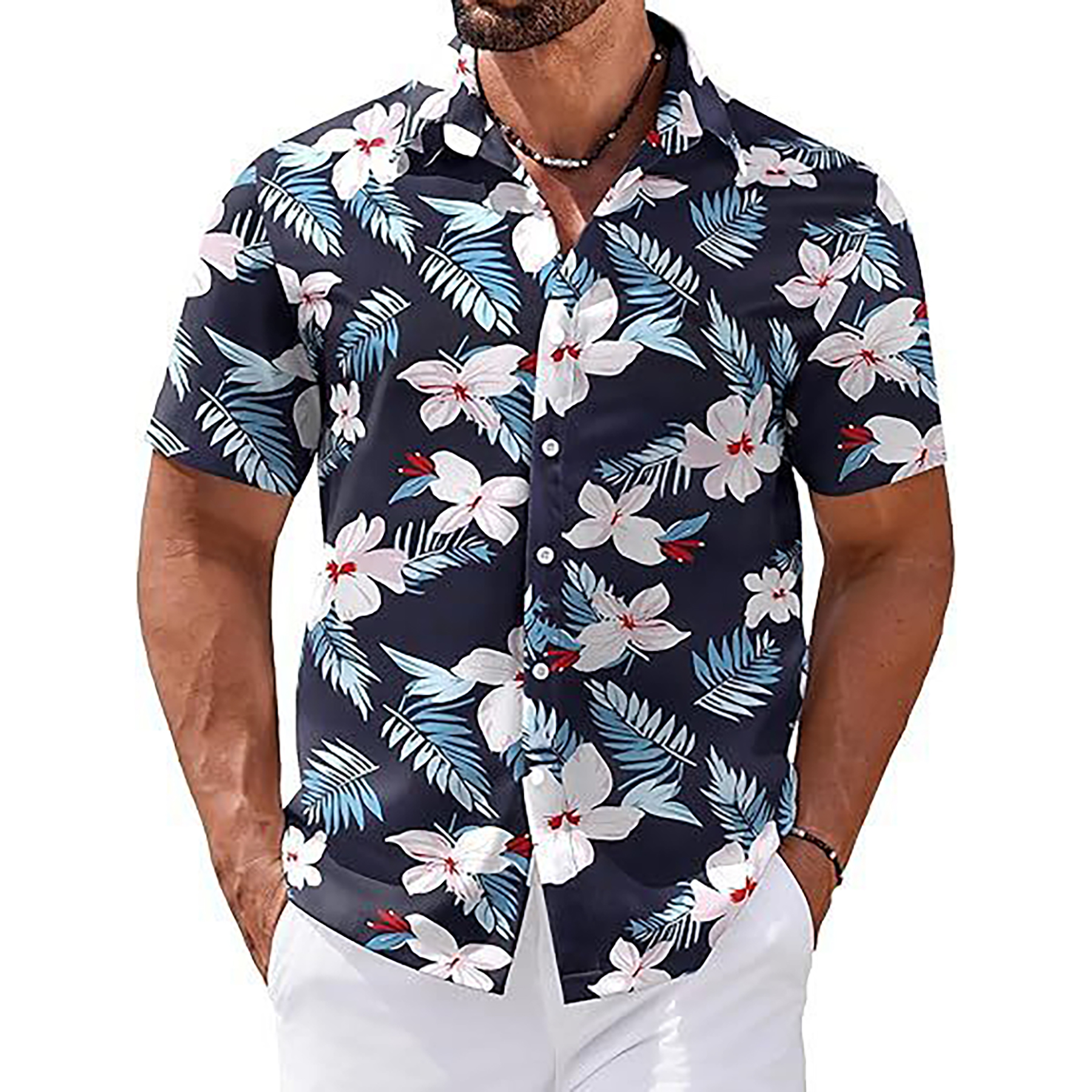 Men's Tropical Floral Beach Shirt 8