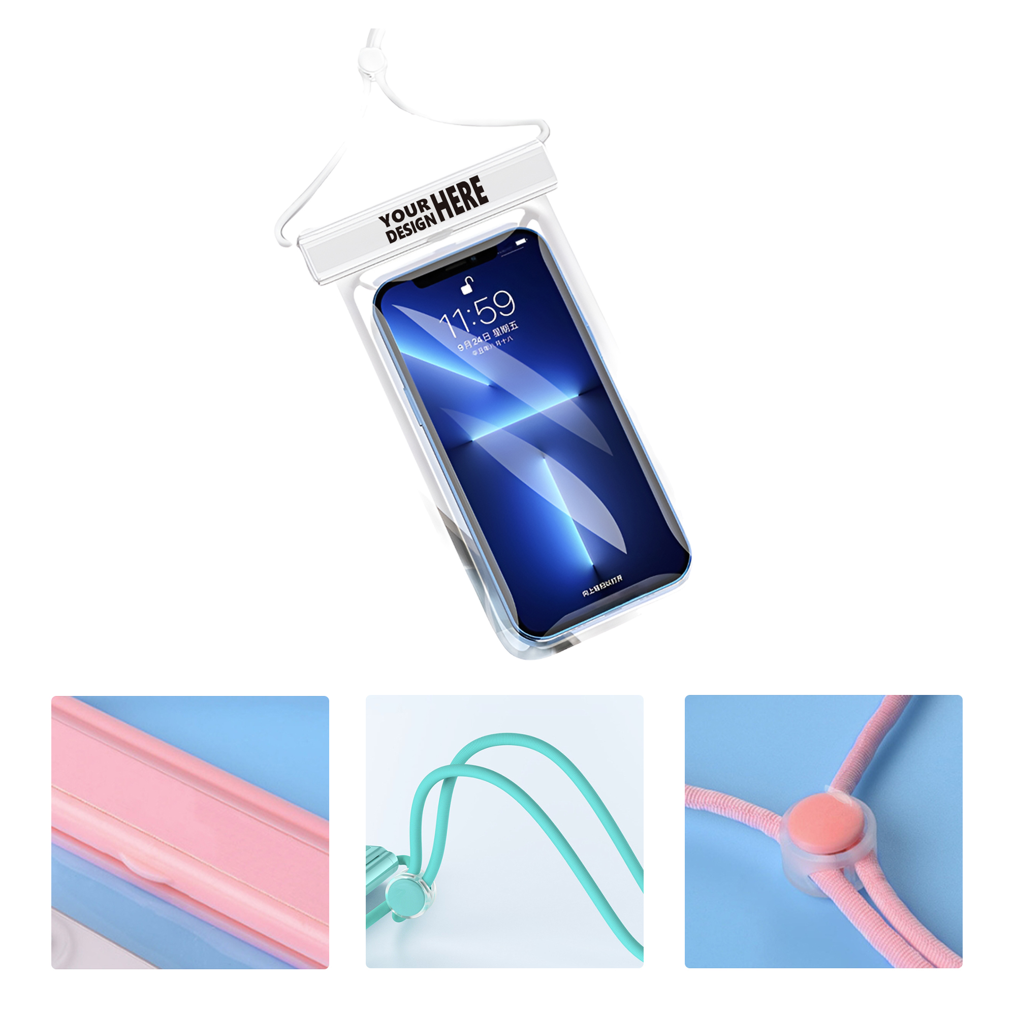 MOQ50 Personalized Waterproof Phone Pouch For Swimming 2