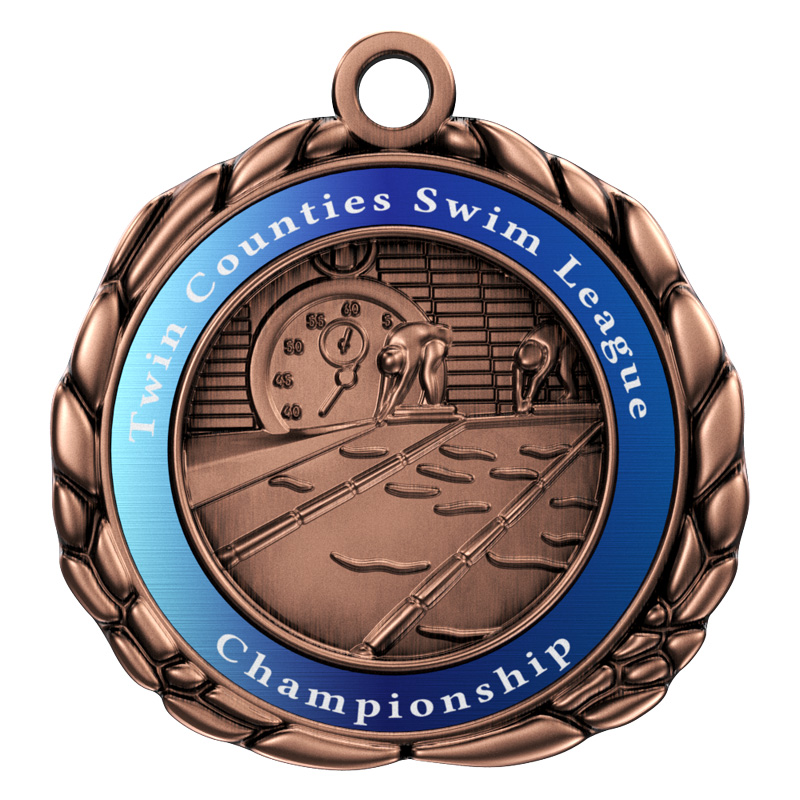 Express Vibraprint™ Swimming Quali-Craft Medallion (2-1/2") 4