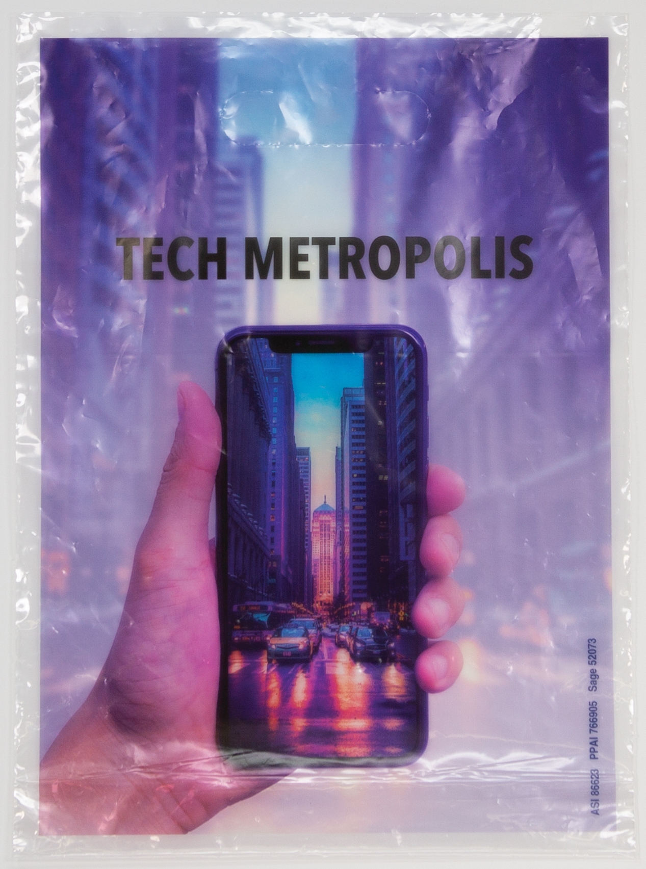 Digital Full Color 1-Sided Clear Plastic Bags with Gusset (9" x 12" x 2")