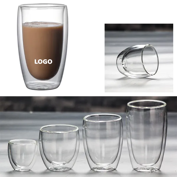 Double Wall Insulated Borosilicate Glass Cups 100/250/350/45 2
