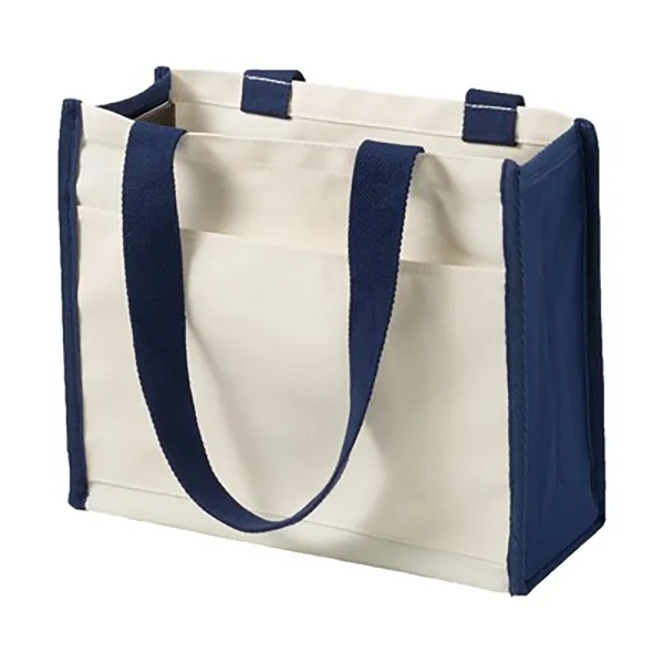 Custom Cotton Gusset Accent Box Tote - 14"w x 12"h x 6"d, custom tote bag with logo imprint 4