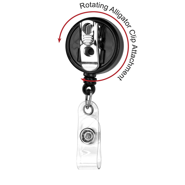 "Bellefontaine VL" 30" Cord Round Retractable Badge Reel and Badge Holder with Rotating Alligator Cl 16