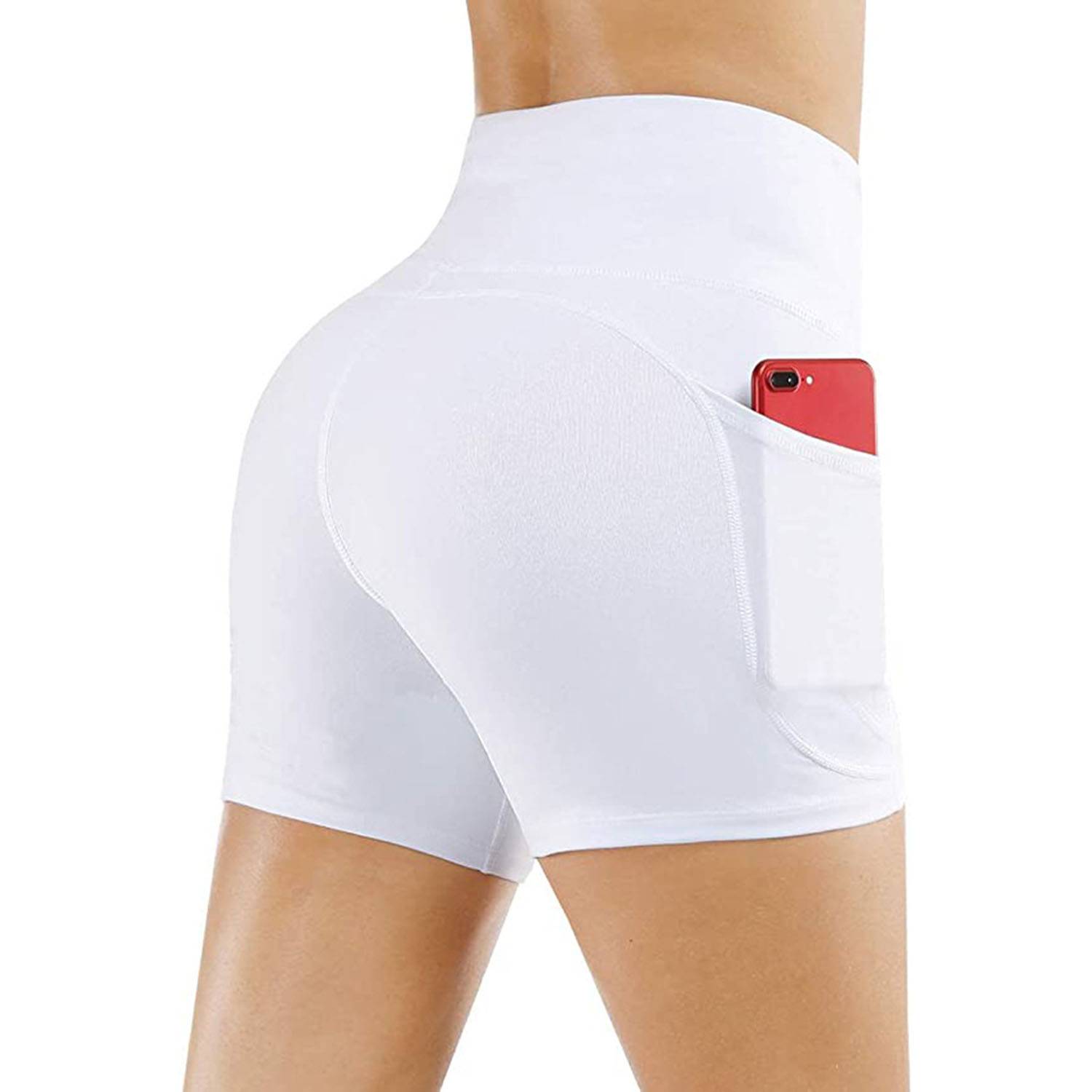 High Waist Breathable Polyester Workout Shorts w/ Pockets 9