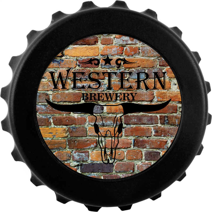 3" Black Magnetic Bottle-Cap Shaped Opener w/2" Insert Area/Insert Not Included 2