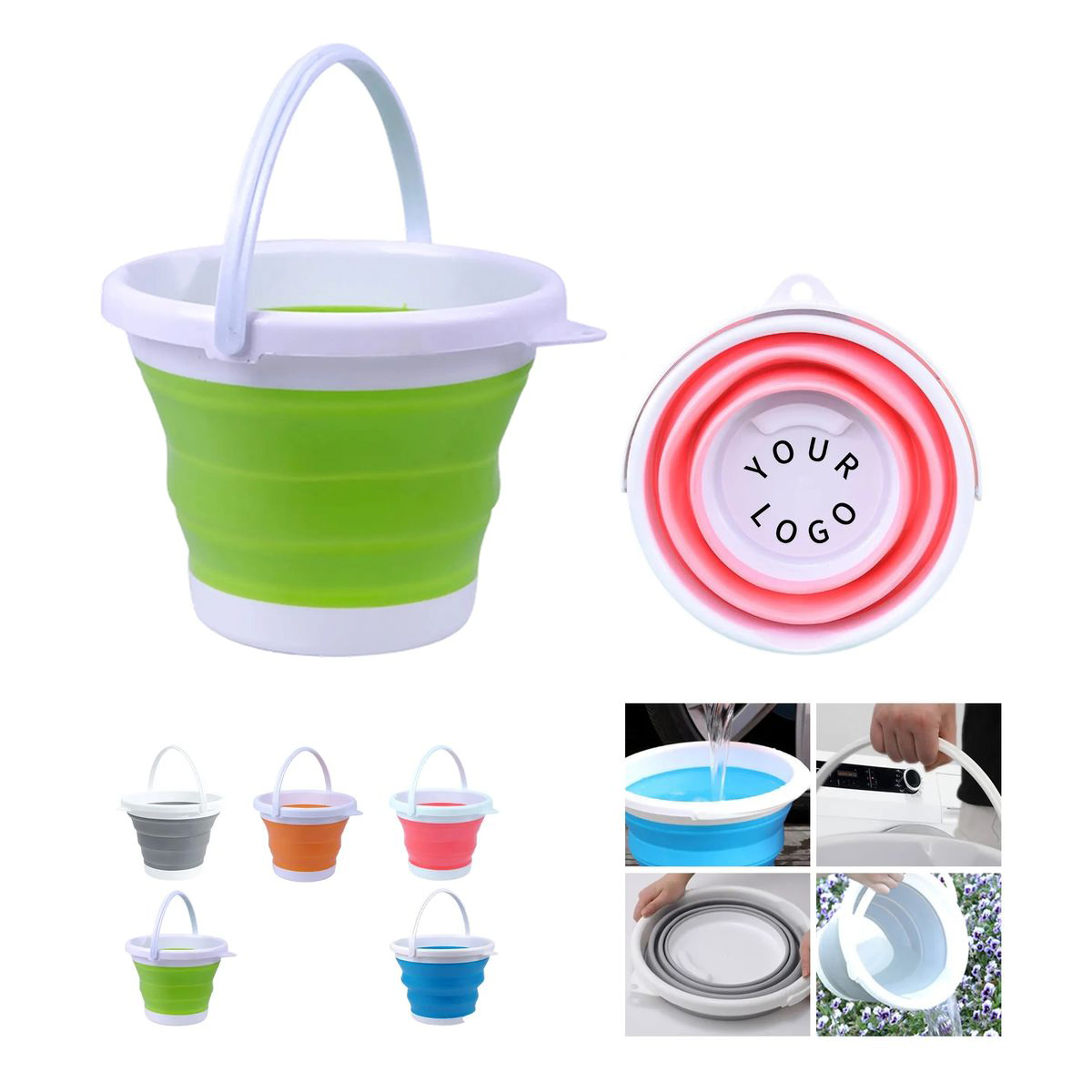 3L Folding Silicone Bucket for Fishing or Camping 6