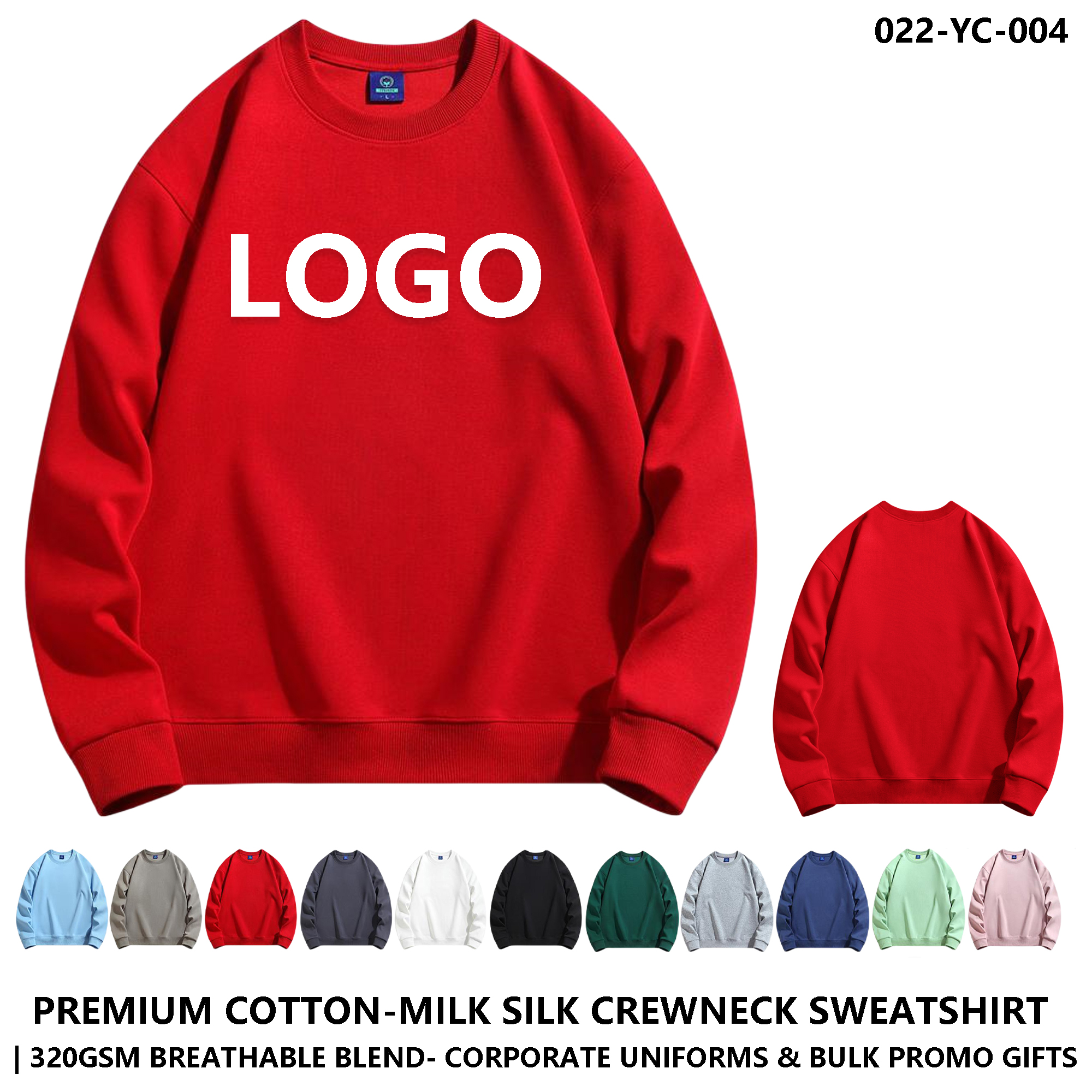 Unisex Custom Logo Cotton Milk Silk Crewneck 2