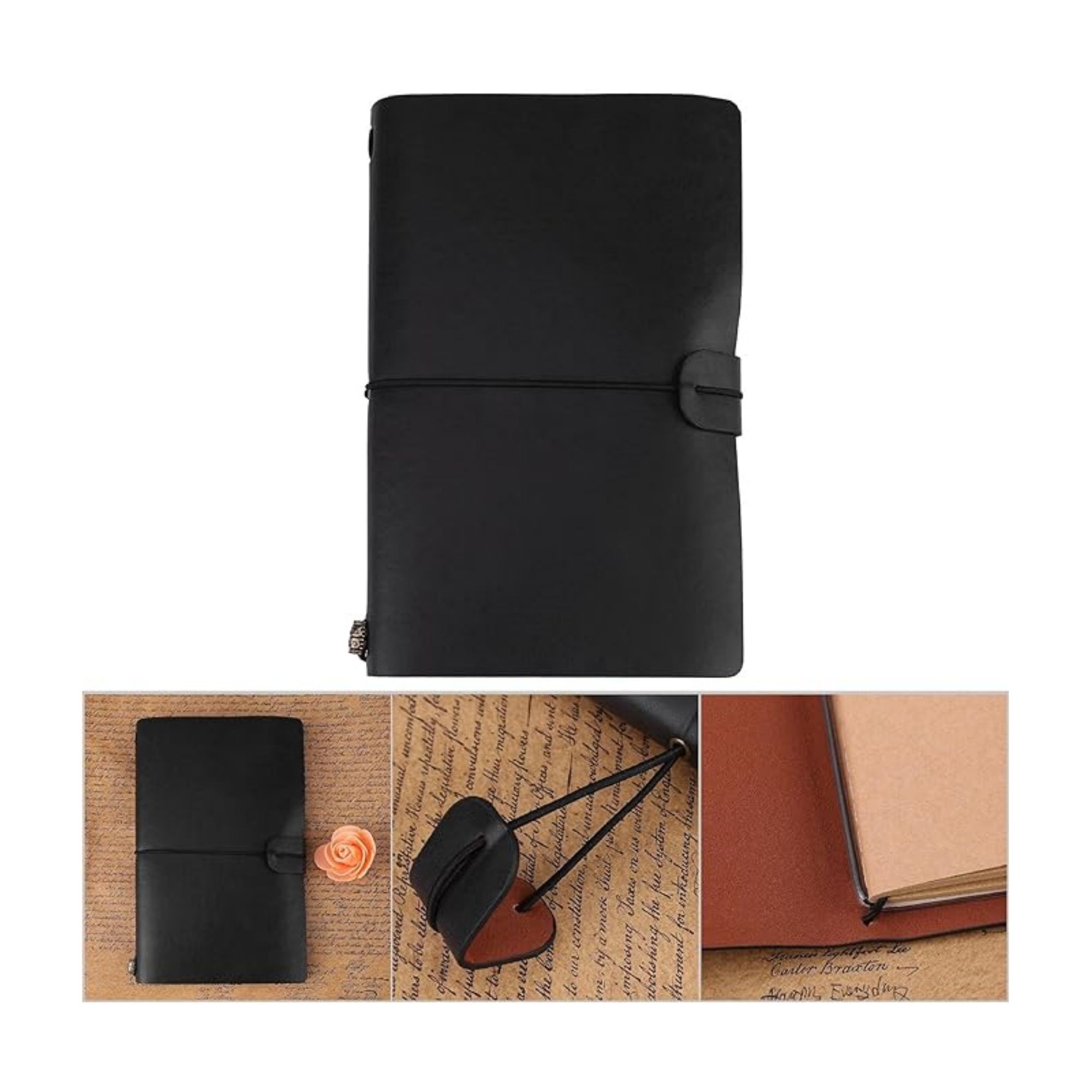 Handmade PU Leather Notebook With Card Holders 6