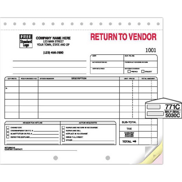Return To Vendor Forms Sets 2