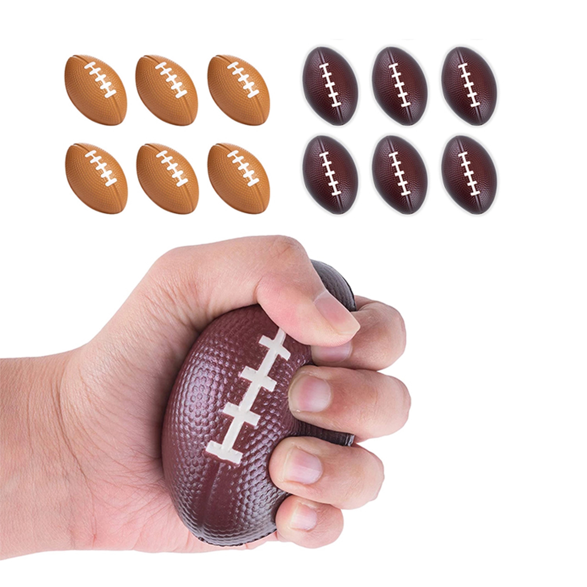 3.5"x2.3" PU foam (polyurethane) rugby squeeze ball. 1