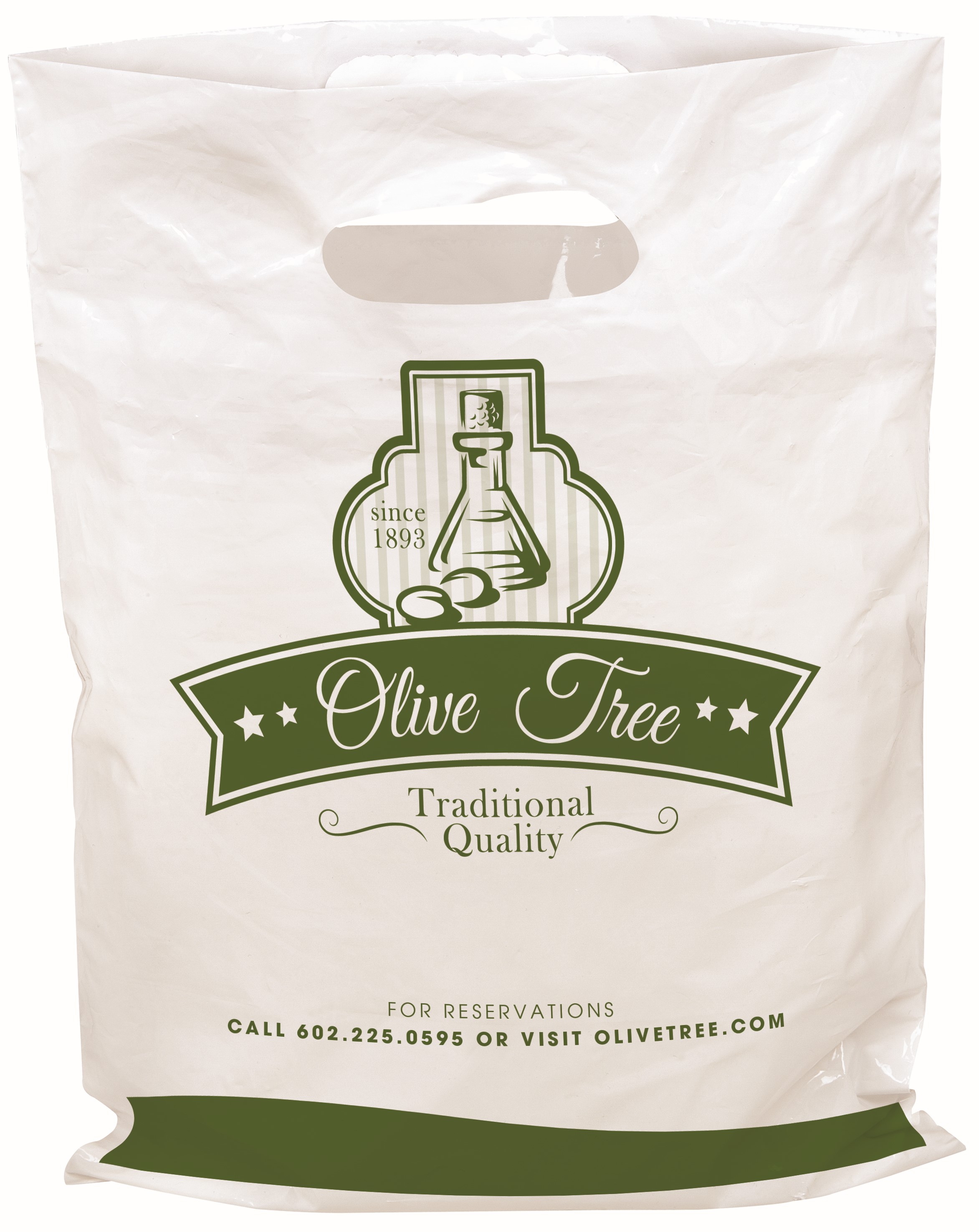 One Color 2-sided White Plastic Bag 7.5" x 9"