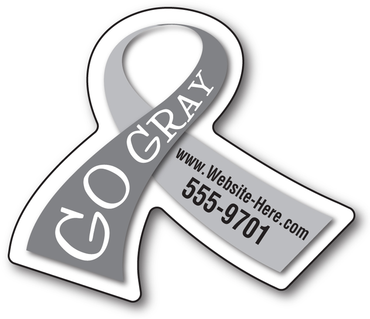 Awareness Magnet - Ribbon Shape (2.6875x2.25) - 25 Mil. 1