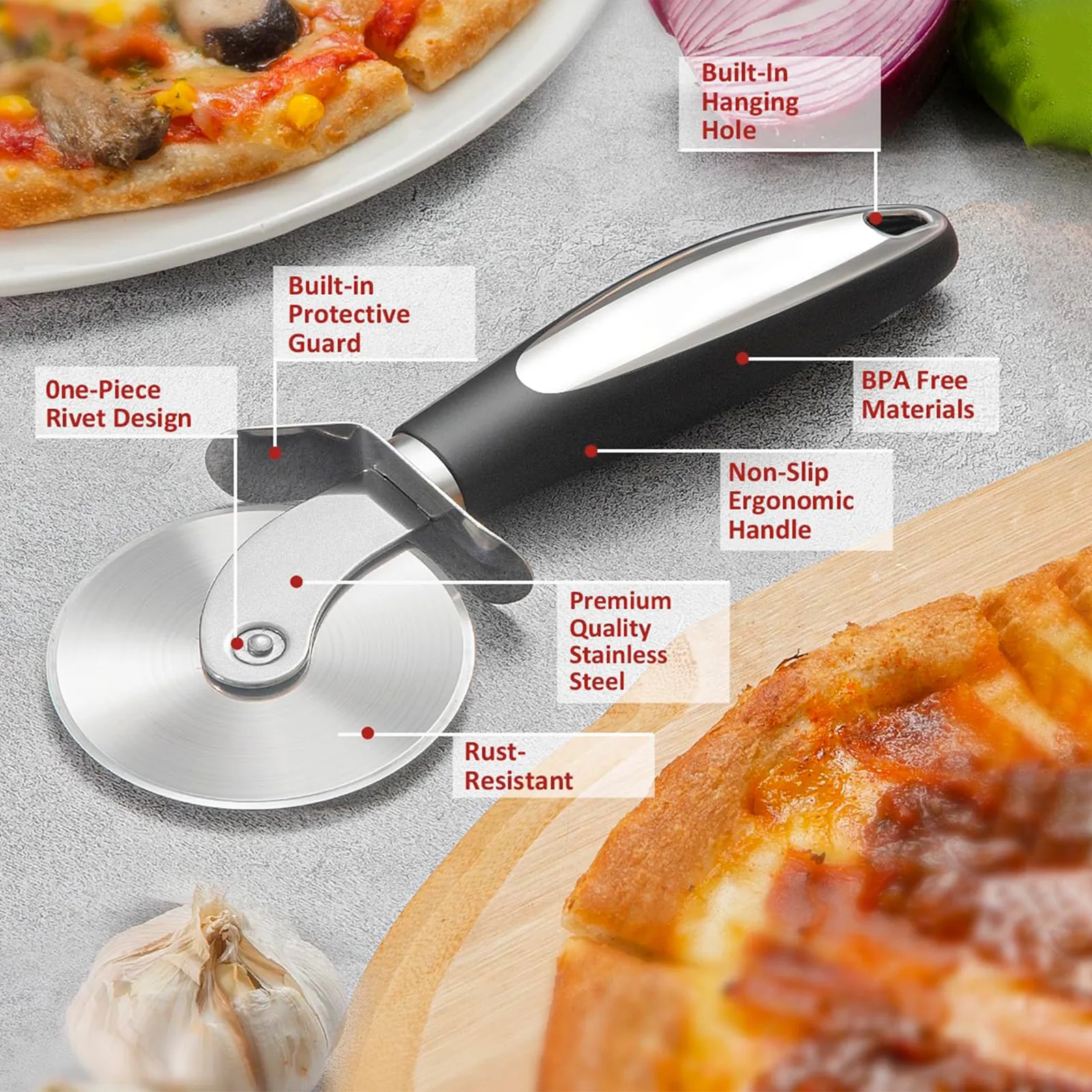 Stainless Steel Pizza Cutter Wheel 2