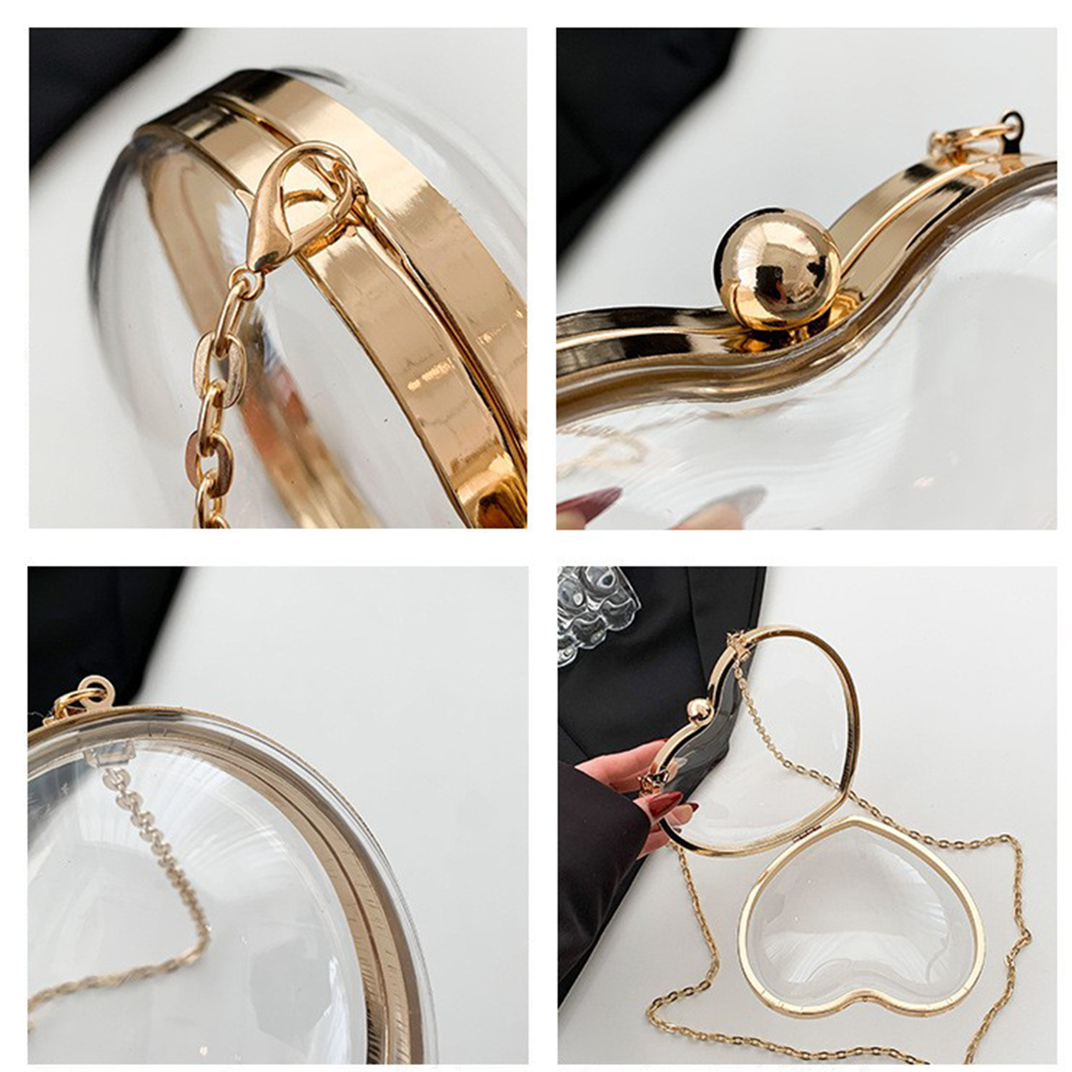 Transparent Heart shaped One Shoulder Crossbody Bag 1