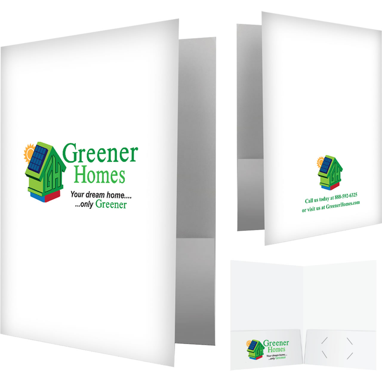 Economy Pocket Folder (3 Large 4-Color Imprint Areas, Gloss Finish & Business Card Slot) 1